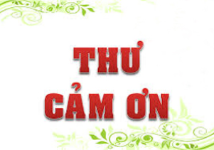 THƯ CẢM ƠN .