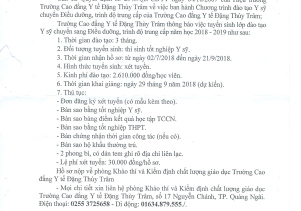 Thông báo Tuyển sinh năm 2018 tại Trường Cao Đẳng Y Tế Đặng Thùy Trâm