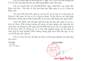 Công văn số 517/BVSN-QLCL v/v Lập sổ theo dõi, quản lý sự cố y khoa tại các khoa tại các khoa lâm sàng và cận lâm sàng